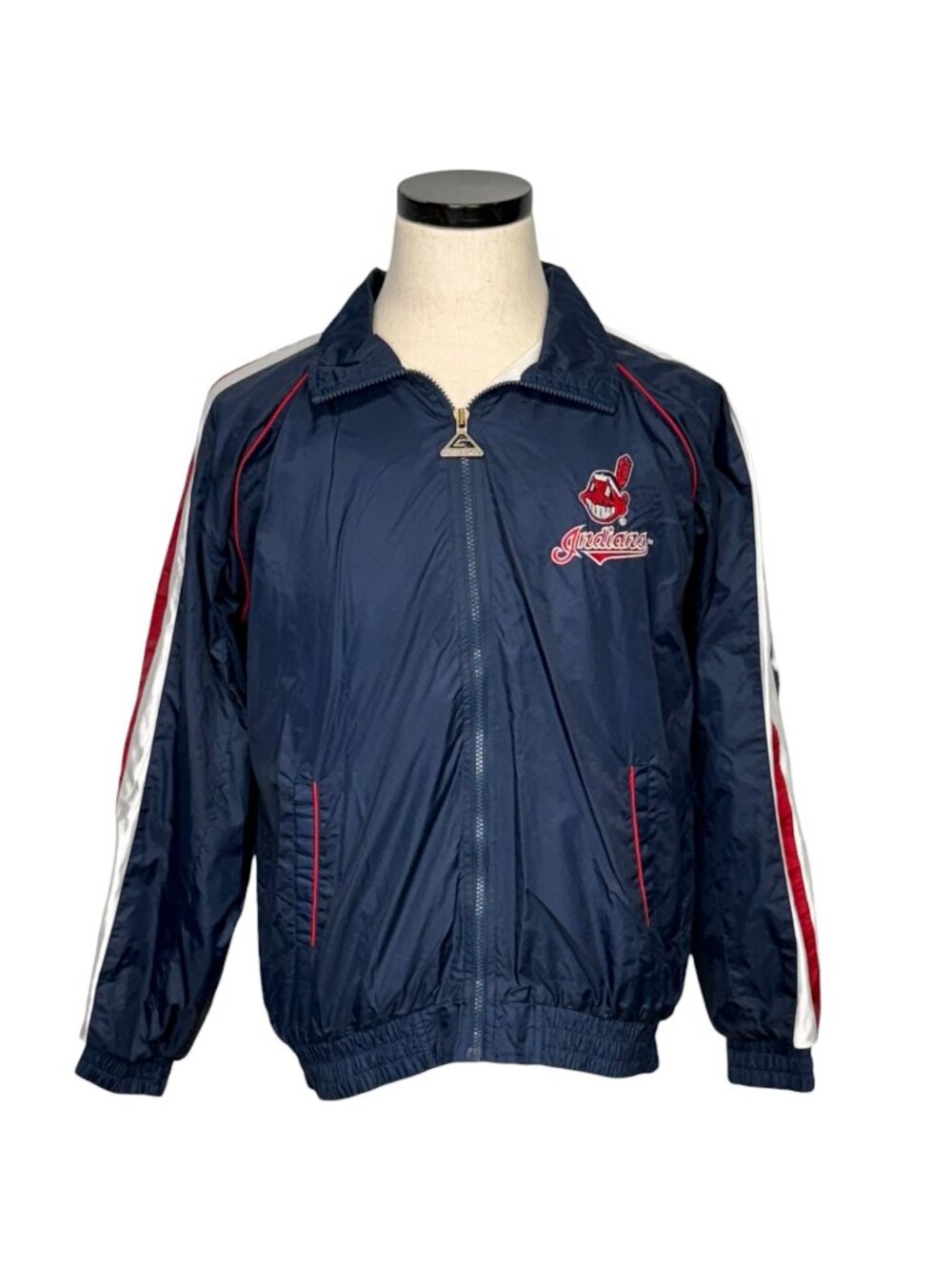 Cleveland Indians Navy Red & White Youth XL 90s Jacket By Genuine Merchandise